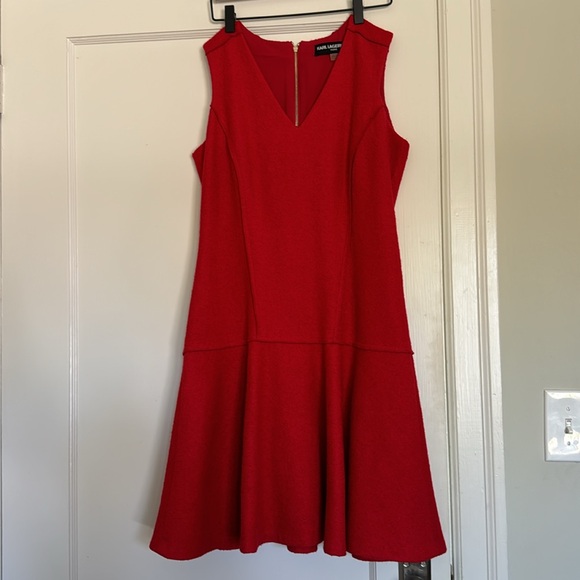 Karl Lagerfield Paris Red Sleeveless Dress Size 8 - Picture 1 of 8